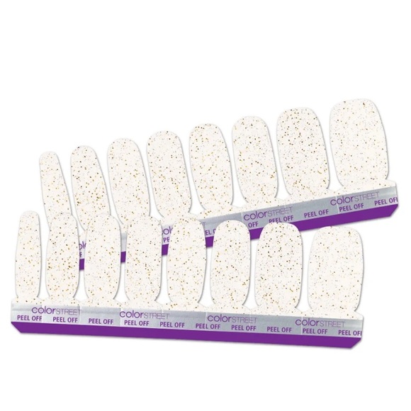 Color Street | Leftover Confetti a white with gold flecks glitter finish - Picture 4 of 8